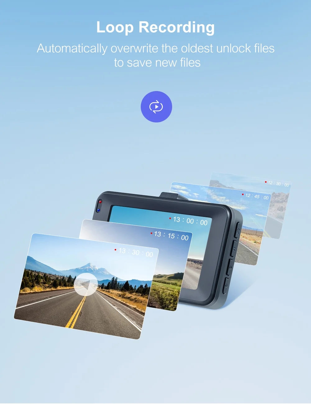 Dual Action Dash Cam: Front and Rear Loop Recording