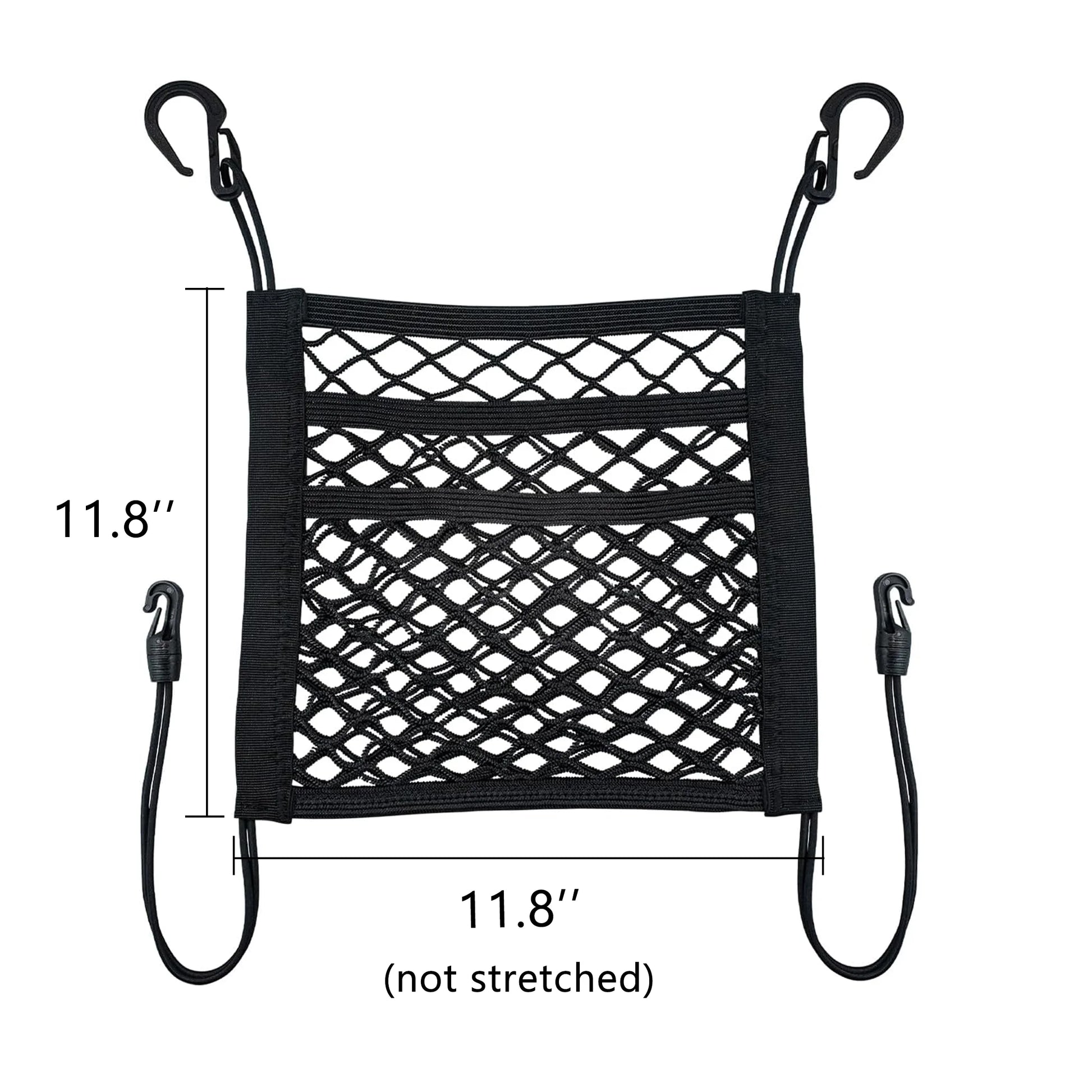 Dog Car Barrier 3-Layer Car Mesh Organizer with Four Safety Hooks Stretchable Dog Barrier for Suv Truck Car