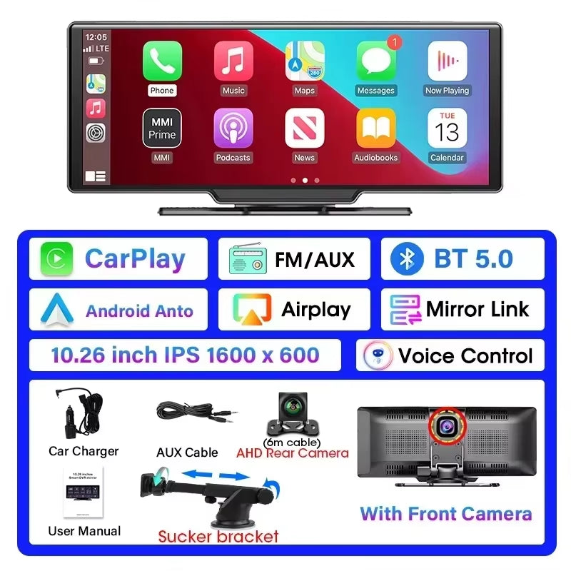 Car Play Display PLUS Dual Dash Cam