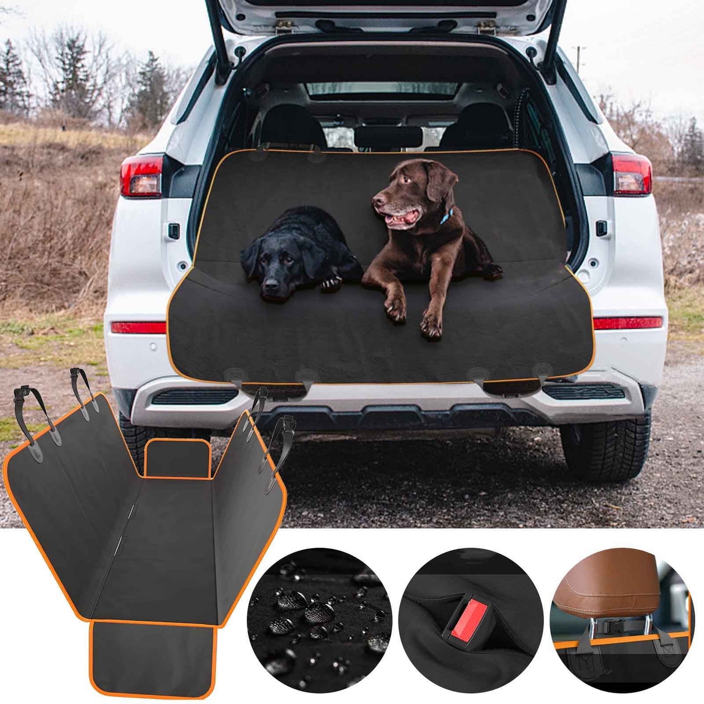 Dog Car Seat Cover for Back Seat for Cars & Suvs - Durable Pet Car Seat Cover Backseat Protector, Nonslip Dog Hammock for Car, Waterproof Scratchproof Rear Seat Cover against Dirt